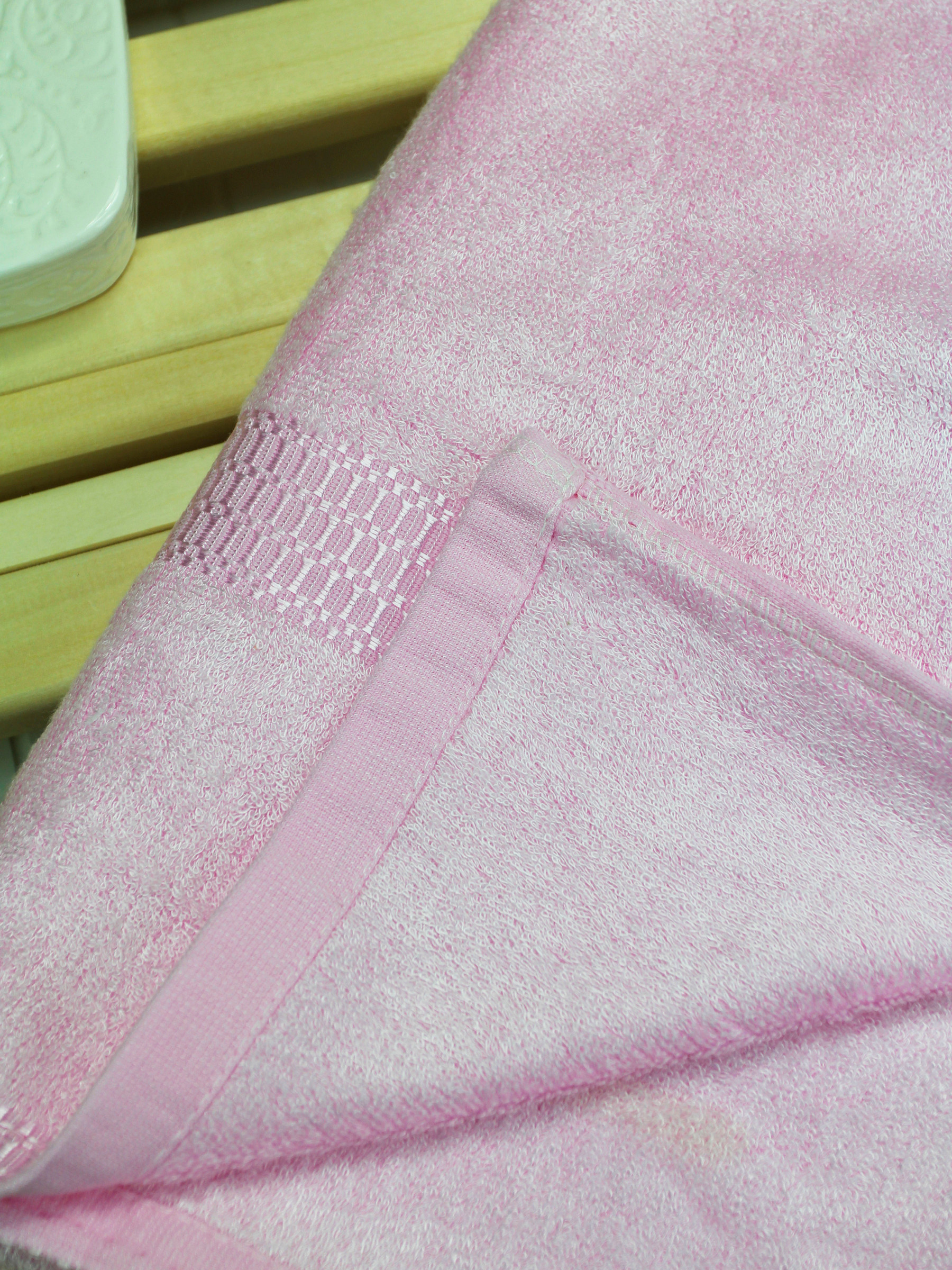 LS-4128A  розовое Полотенце из натурального бамбука (с хлопком) "Соло" 70*140